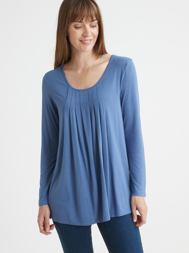 Tee-shirt tunique manches longues - Kocoon - Bleu