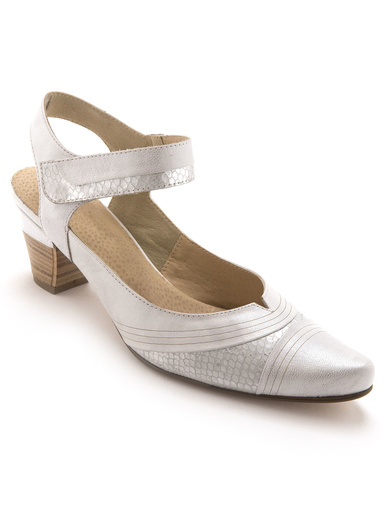 Sandales cuir à patte auto-agrippante - Pédiconfort - Blanc