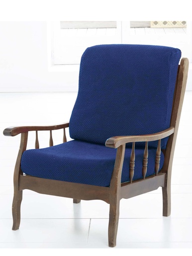 Lot 2 housses coussin fauteuil classique - CARRE D AZUR - Bleu