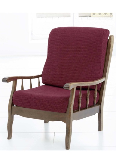 Lot 2 housses coussin fauteuil classique - DAXON - Bordeaux