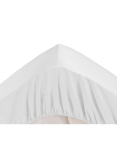 Drap-housse uni polycoton bonnet 25 cm - CARRE D AZUR - Blanc