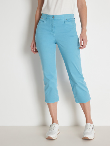 Pantalon corsaire en toile extensible - Kocoon - Turquoise