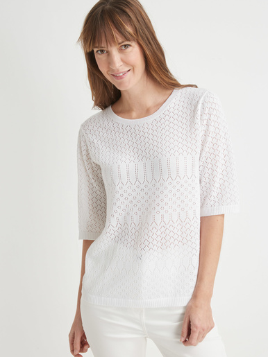 Pull manches au coude - Kocoon - Blanc