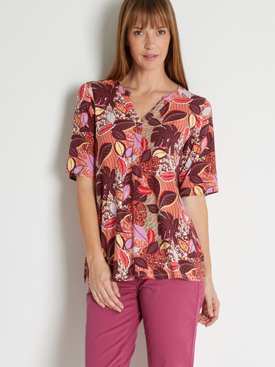 Tee-shirt tunique ample - Kocoon - Imprimé corail