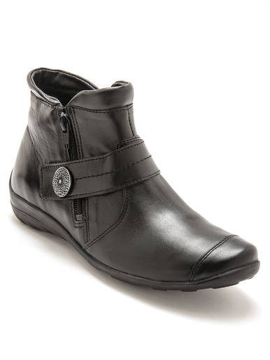 Boots cuir double zip avec aérosemelle® - Pédiconfort - Noir