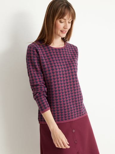 Pull maille jacquard 15% laine