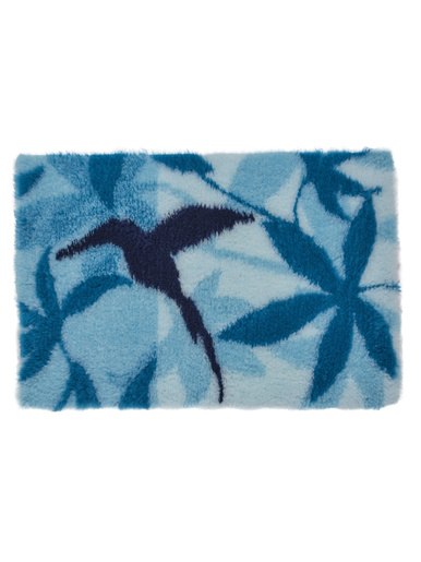 Tapis de bain colibri - CARRE D AZUR - Bleu