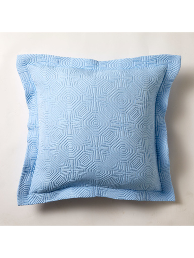 Housse d'oreiller motifs géométriques - CARRE D AZUR - Bleu
