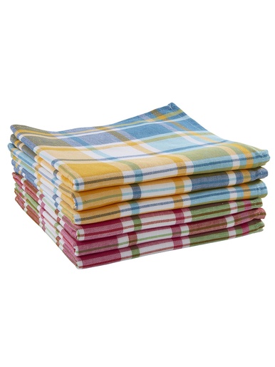 Lot de 6 serviettes de table - CARRE D AZUR - Assorties