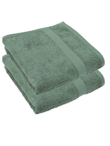 Lot de 2 serviettes de toilette 450g/m2 - CARRE D AZUR - Vert