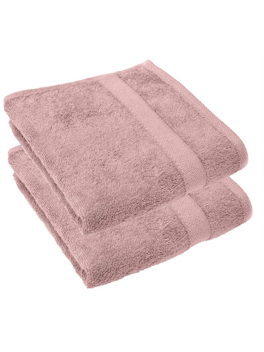 Lot de 2 serviettes de toilette 450g/m2 - CARRE D AZUR - Rose