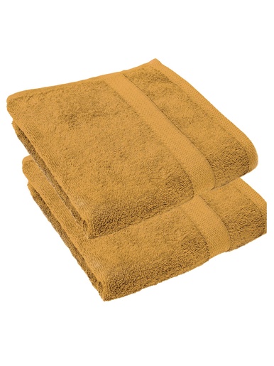 Lot de 2 serviettes de toilette 450g/m2 - CARRE D AZUR - Camel