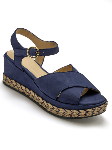 Sandales hautes semelle compensée - Pédiconfort - Bleu