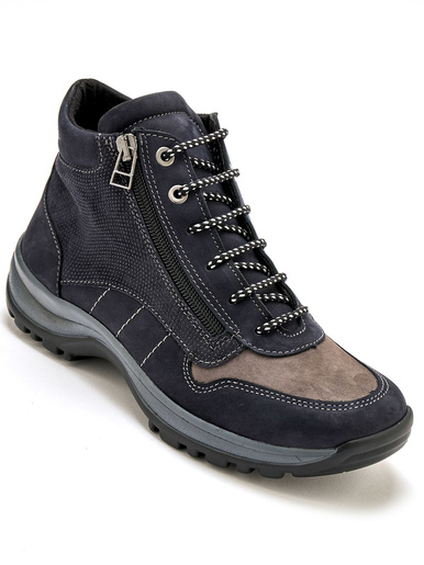 Chaussures de randonnée zippées, lacées - Pédiconfort - Marine