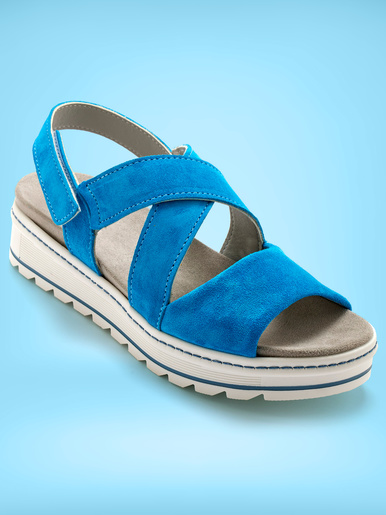 Sandales compensées semelle amovible - Pédiconfort - Turquoise