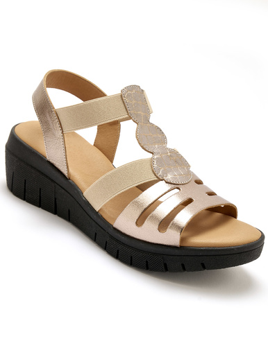 Sandales élastiquées à aérosemelle® - Pédiconfort - Gold